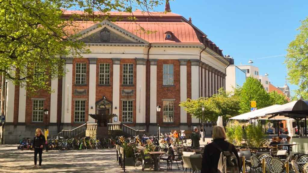 Turku Old Library building on a bright summer day, Finland.