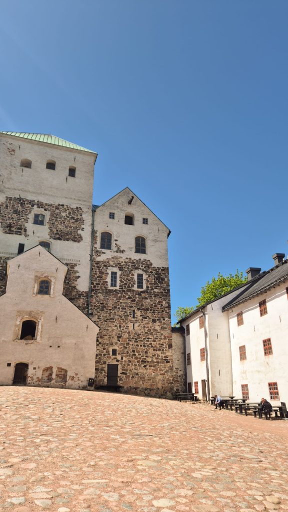 Exterior view of Turku Castle in Turku, Finland on a sunny day.