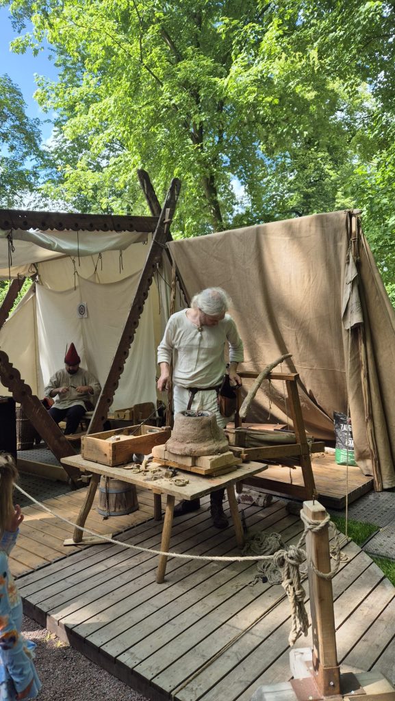Medieval dressed man at Medieval Market Turku Finland.