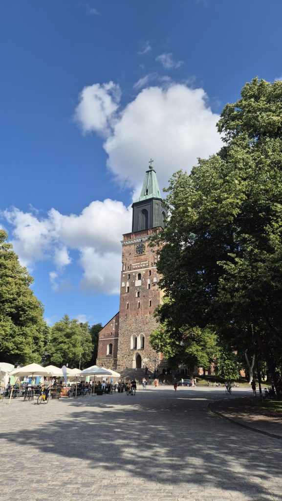 View of Turku Cathedral on a sunny summer day in Turku, Finland.