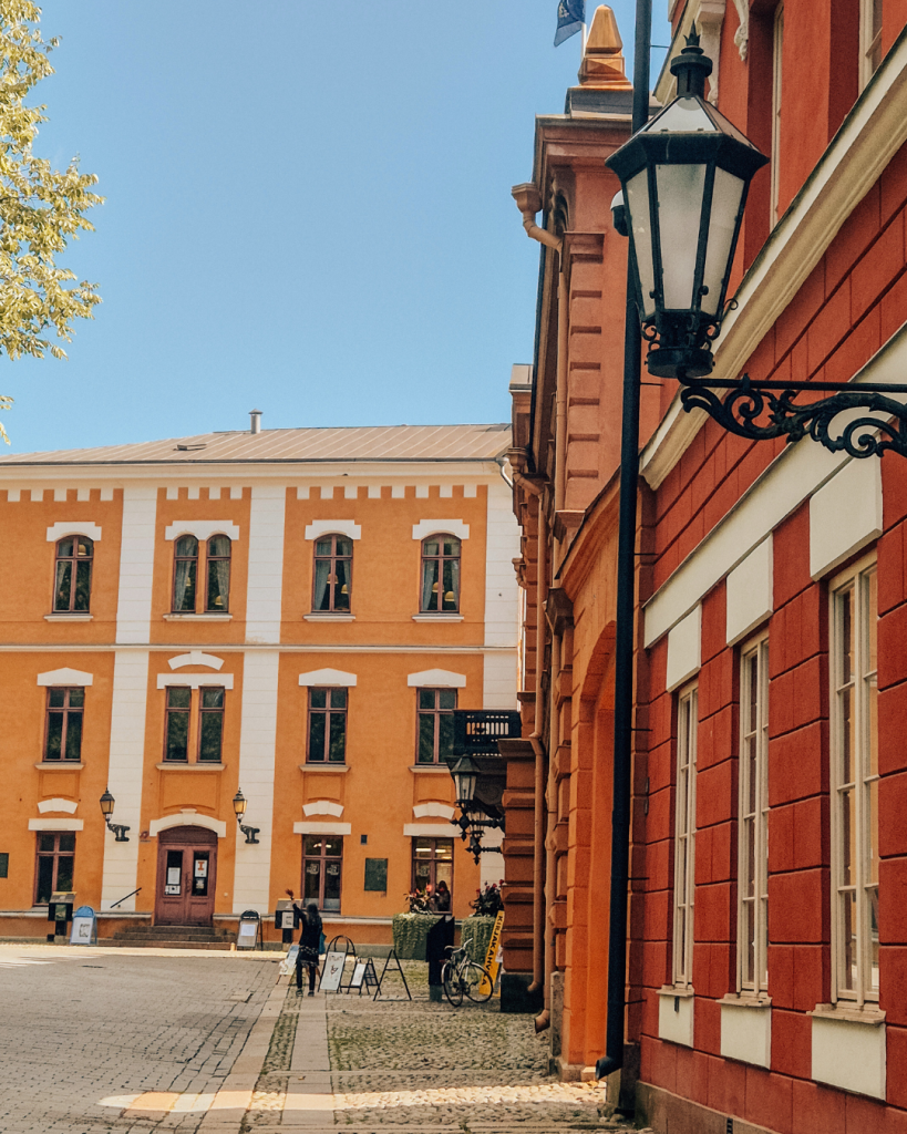 Turku Old Great Square, Suurtori, with historic buildings in Finland.