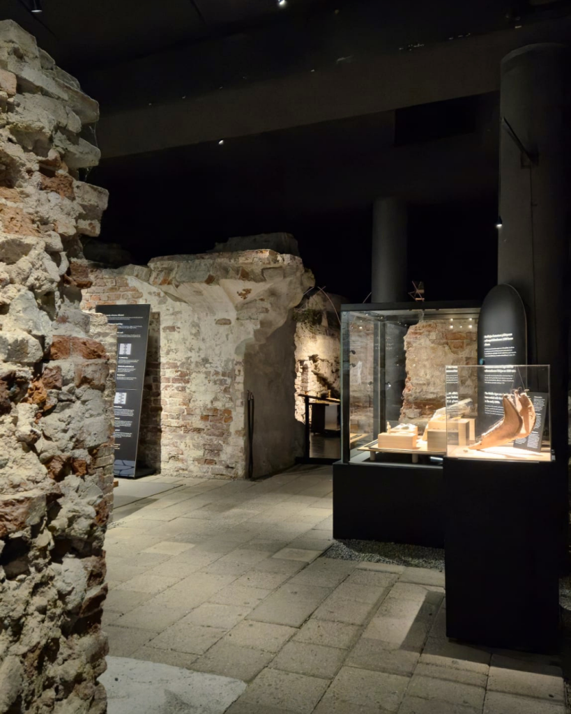 Historic remains of medieval Turku at Aboa Vetus Museum in Finland.