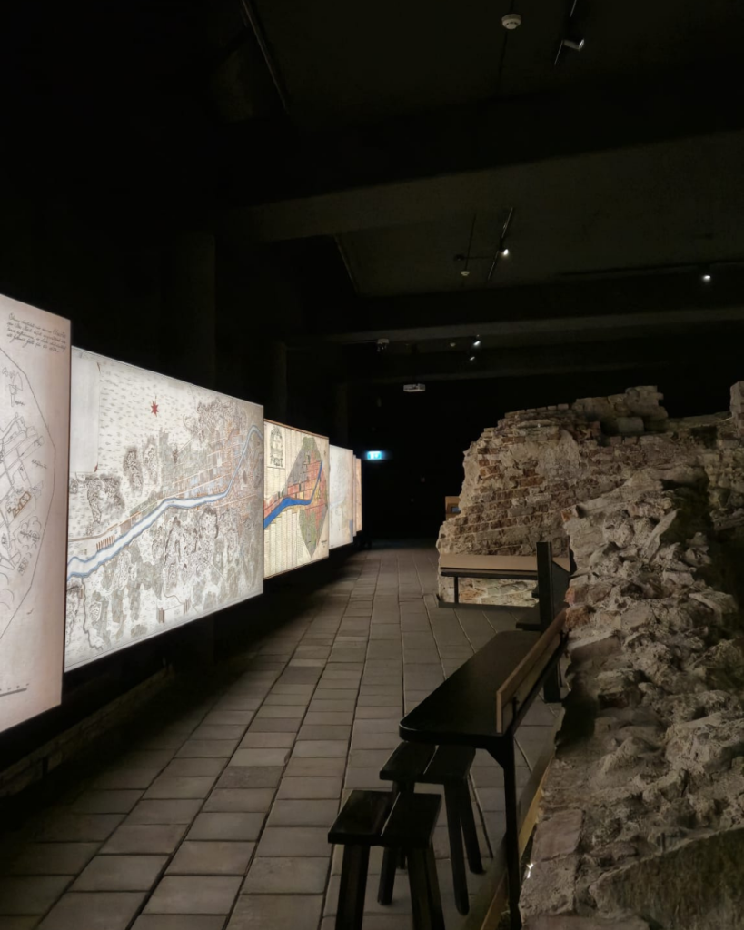Archaeological ruins at Aboa Vetus Museum in Turku, Finland.