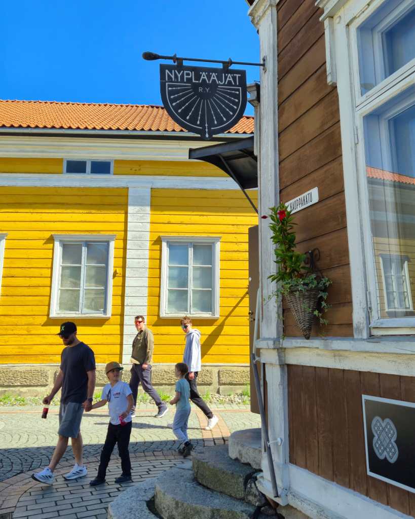 Historic lace shop in Old Rauma, a UNESCO World Heritage Site in Finland.