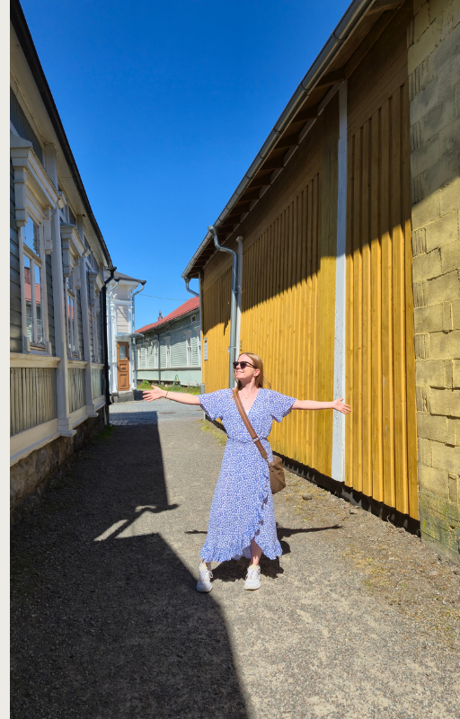 Kitukränn, one of the narrowest streets in Old Rauma, Finland.