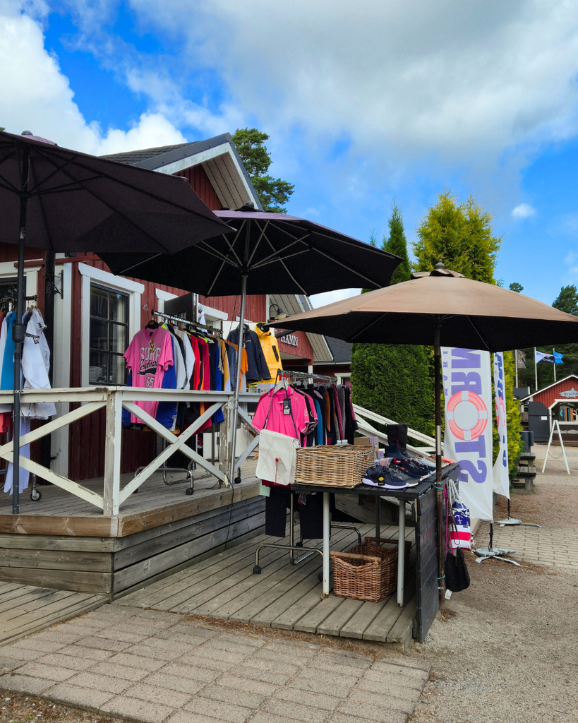 Tourist shop in Nauvo, Finland, selling souvenirs and local products.