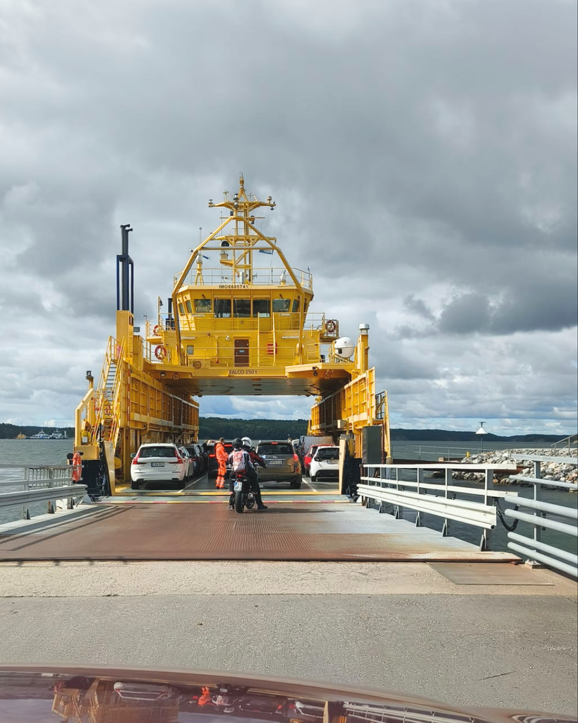 Ferry at the Parainen side of the free ferry crossing to Nauvo, Finland.