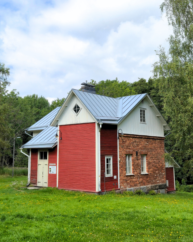 Historic wooden buildings on Seili Island in the Finnish Archipelago.