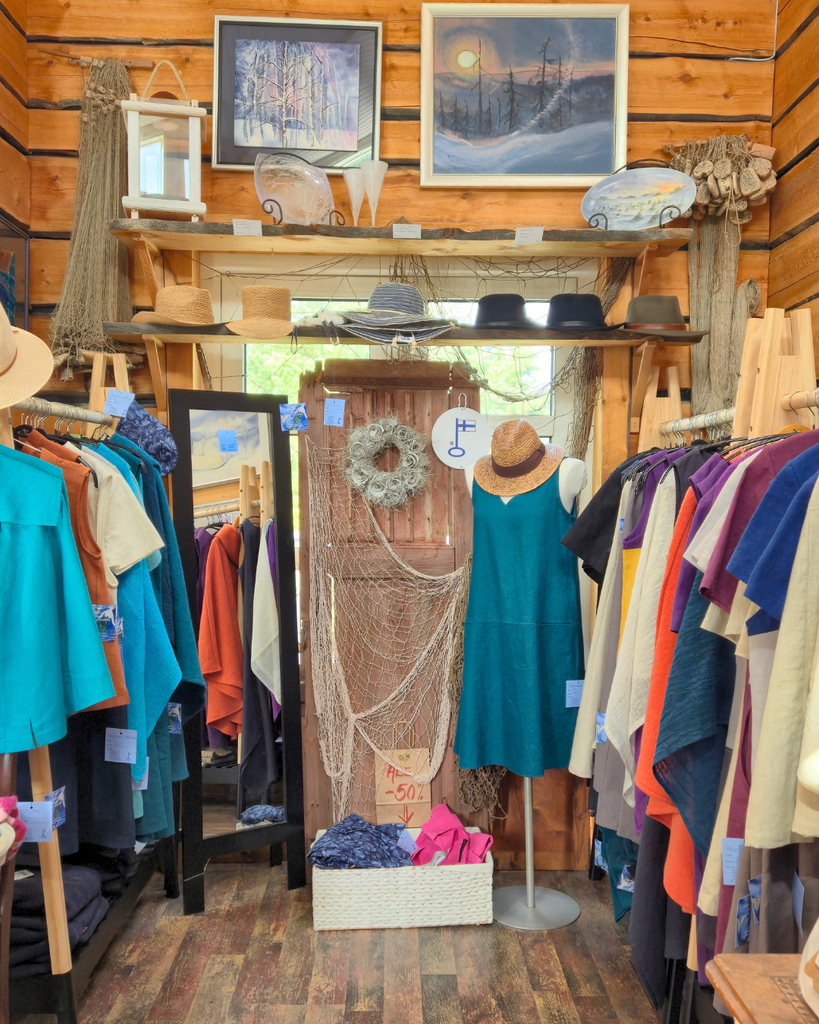 Interior of a local shop in Nauvo, Finland, selling locally made products and Finnish goods.