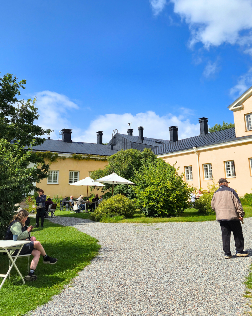 Outdoor area of the restaurant on Seili Island in the Finnish Archipelago.