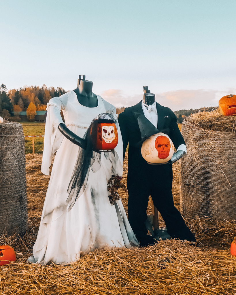Halloween decoration at Salo Pumpkin Park in Finland during Salo Pumpkin Weeks.