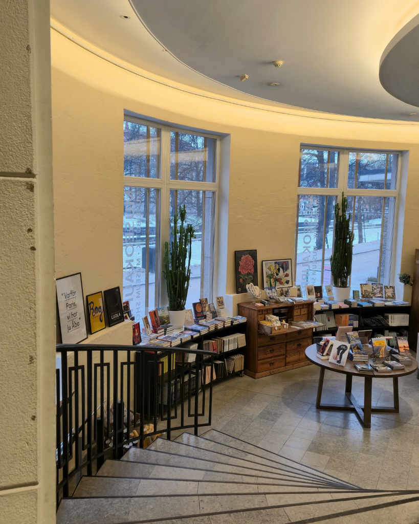 Museum shop at Aboa Vetus & Ars Nova in Turku, Finland, featuring souvenirs, books and gifts inspired by history and art.